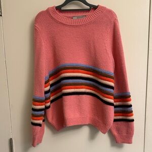 ASOS Pink Sweater with Multicolor Stripes